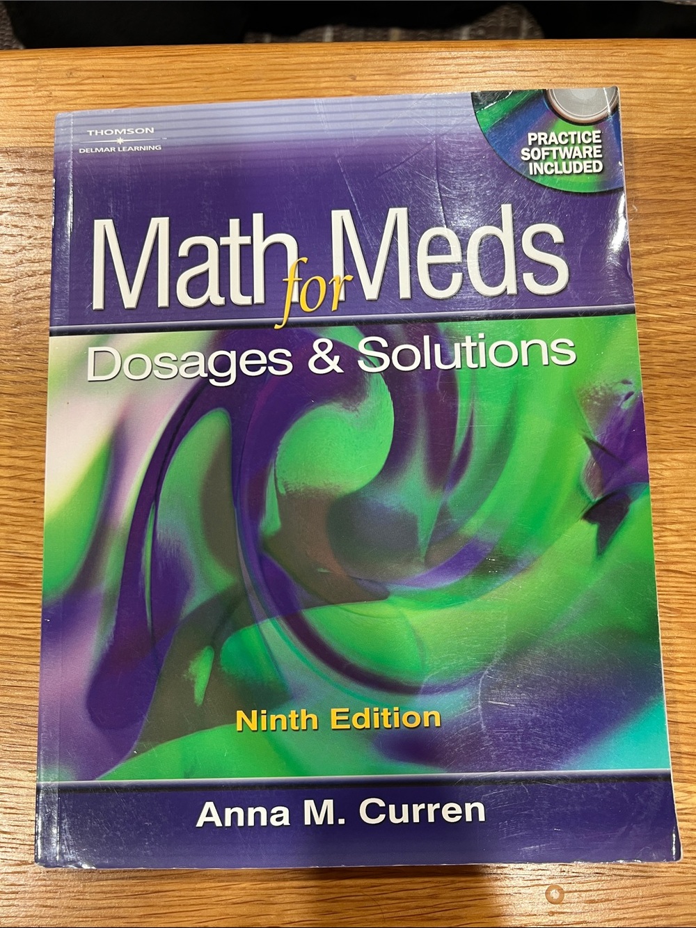 Math for Meds: Dosages & Solutions by Anna M. Curren - Purple & Green Cover